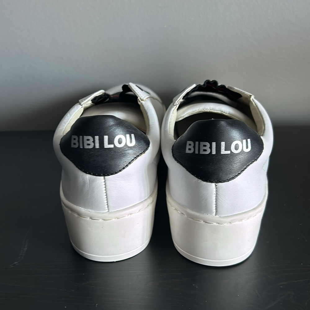 Bibi Lou Sneakers 38 New White Black Red - Picture 2 of 4